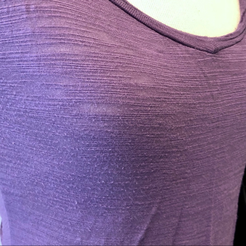EUC Voxx New York Purple Open Back Burnout Tee, M - Picture 5 of 9
